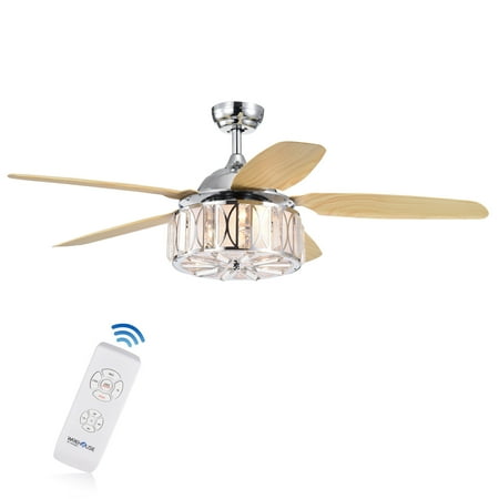 Sekspil 5 Blade 52 Inch Lighted Ceiling Fan With Glass Drum
