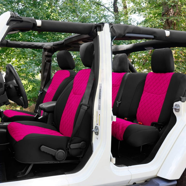 For 2007 2017 Jeep Wrangler JKU 4 Door FH Group Neoprene Waterproof Custom Fit Car Seat Covers Full Set Pink Walmart
