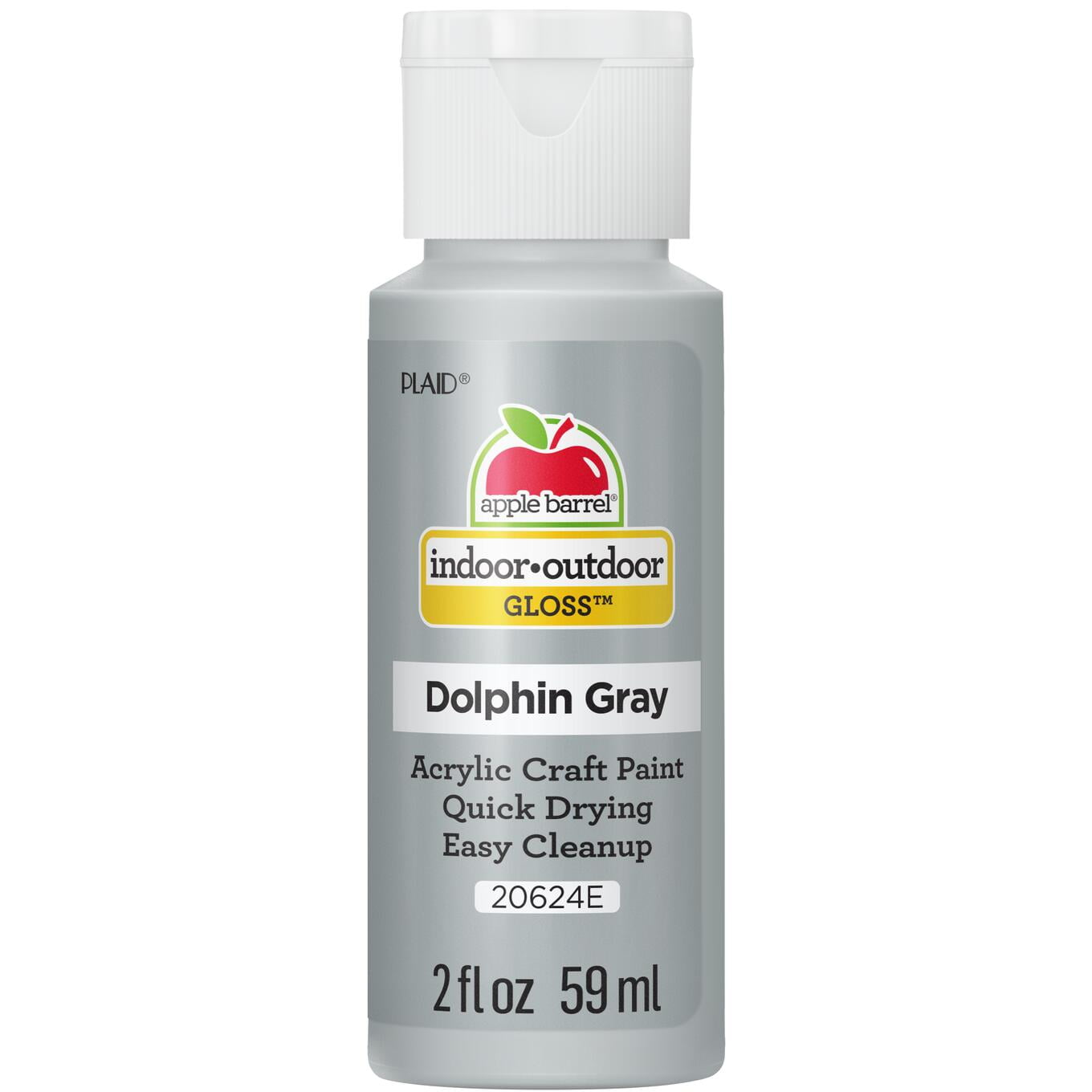 (3 pack) Apple Barrel Acrylic Craft Paint, Gloss Finish, Dolphin Grey, 2 fl oz
