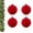Red-6cm, variant on Dark Red Velvet-Feel Ball Christmas Tree Ornaments,3.15'',4 Count