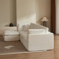 thumbnail image 3 of 110" Cloud Sectional Couches for Living Room, Convertible L-Shape Couch with Ottoman, 3 Seater Modular Sectional Sofa, Warm White, 3 of 10