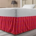 thumbnail image 1 of Abstract Bed Skirt, Funky Colors Contemporary Vertical and Horizontal Streaks Overlapping, Elastic Bedskirt Dust Ruffle Wrap Around for Bedding Decor, 4 Sizes, Dark Coral and Yellow, by Ambesonne, 1 of 2