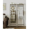 thumbnail image 5 of Blanket Ladder Shelf for Living Room, Decorative Quilt Rack with Storage Shelf, 6-Tier Farmhouse Ladder Holder Organizer with 4 Removable Hooks for Bedroom, Greige and Black, 5 of 16