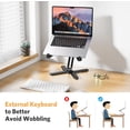 thumbnail image 3 of Foldable 360 Rotating Laptop Stand for Desk, Adjustable Computer Stand Riser for Collaborative Work, Easy Storage Aluminum Holder Fit for All Laptops up to 16 inches (Black), 3 of 14