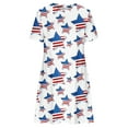 thumbnail image 3 of Dyegold Sundresses for Women Casual Beach - Holiday Dresses for Women Patriotic Round Neck Short Sleeve American Flag Midi Tunic Sundress ​Loose Flowy Swing ​Dress, 3 of 4