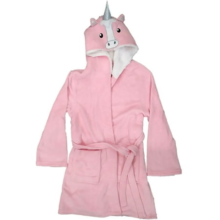 

Womens Plush Pink Unicorn Animal Bathrobe Pocketed House Coat Bath Robe Large/XL