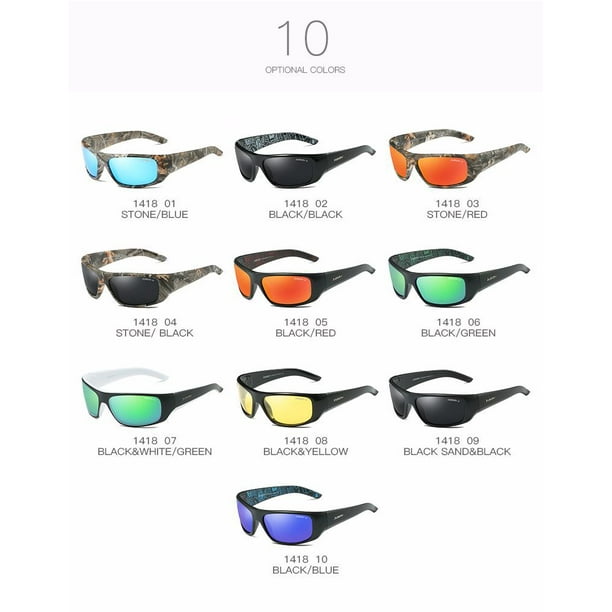Kojooin Fashion Camo Outdoor Polarized Sunglasses Uv400 Ultraviolet-Proof Sports Cycling Sunglasses D1418