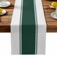 thumbnail image 2 of Burlap Table Runner 70 Inches Long, Geometric Green Stripe on White Non-Slip Kitchen Table Runners for Dining Room Everyday Use Party Table Decorations Modern Color Pattern, 2 of 9