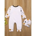 thumbnail image 6 of My First Halloween Baby Boy Girl Outfit Pumpkin Romper Long Sleeve Jumpsuit with Hat Newborn Fall Clothes Cute Halloween Costume, 6 of 7