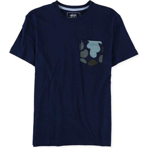 Ecko Unltd. Camiseta básica con bolsillo de camuflaje para hombre, azul, mediana