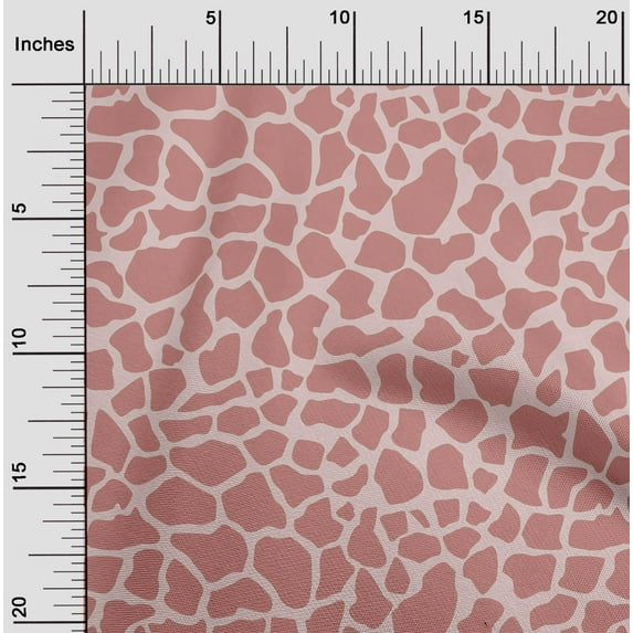 oneOone Polyester Lycra Dusty Rose Fabric Giraffe Animal Skin Fabric For Sewing Printed Craft Fabric By The Yard 56 Inch Wide