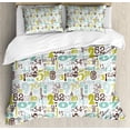 thumbnail image 1 of Numbers Duvet Cover Set Queen Size, Typography Pattern Colorful Numerical Design Vintage Educational Abstract Figures, Decorative 3 Piece Bedding Set with 2 Pillow Shams, Multicolor, by Ambesonne, 1 of 3