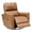 Brown, variant on M optimized Power Swivel Recliner Chair, PU Leather Upholstered Rocker Recliner with Adjustable Footrest and Curved Armrest, Modern Reclining Sofa Chair with Charging Port for Living Room