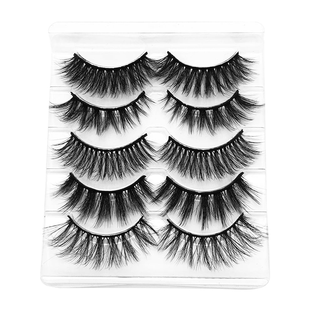 5 Pair 3D False Eyelashes Reusable Dense Volume Messy Long Artificial