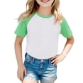 thumbnail image 2 of LIIPEE Girls T Shirts Casual Summer Color Block Raglan Sleeve Short Sleeve Crew Neck Tshirts Kids Comfortable Breathable Soft Daily Tees Tops,8-9 Years, 2 of 4