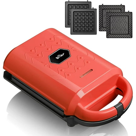 

Bear Waffle Maker 2-in-1 Sandwich Maker with Removable Plates Small Belgian Waffle Maker with 9.3x5.8x3.6in for Individuals or