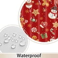 thumbnail image 5 of Christmas Gingerbread Man Shower Curtain, Cute Santa Snowman Candy Cane Xmas Pattern Red Shower Curtain for Bathroom, Winter Holiday Waterproof Fabric with Hooks 72x72inch, 5 of 7
