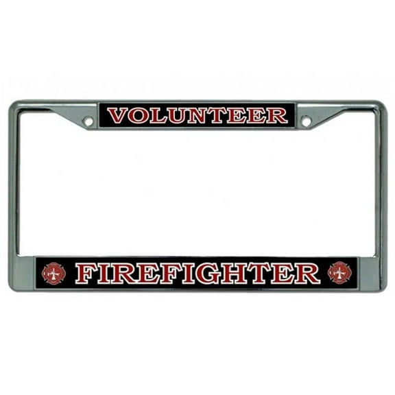 Volunteer Firefighter Chrome License Plate Frame