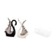 thumbnail image 5 of Figuras de cisne, esculturas de cerámica y cestas de almacenamiento de alambre de metal, estantes para cocina, baño, sala de estar, estante, decoració, 5 of 8