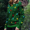 thumbnail image 2 of Gibobby Suéter navideño mujer Suéter navideño para mujer, de nieve, cuello redondo, suelto, manga larga, divertido de punto navideño(Verde,G), 2 of 4