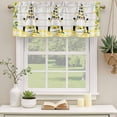 thumbnail image 3 of Lemon Gnomes Valances for Windows, Decorative Rod Pocket Window Valance Curtains, Summer Botanical Fruit Wooden Grain Plaid Short Curtain Drapes for Kitchen/Living Room, 2 Panels, 42" W x 18" L, 3 of 8
