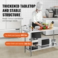 thumbnail image 6 of KFFKFF Metal Prep Table, 24x60x34 in, Supports up to 840 lbs, Durable Stainless Steel Construction, 3 Height Settings, Ideal for Kitchen, Garage, or Restaurant Use, 6 of 9