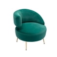 thumbnail image 3 of Accent Chair, Left Round Armchairs with Wide Upholstered, Gold Metal Legs, Polyester Leisure Sofa Chair for Living Room, Bedroom, Hotel, Library, Emerald, 3 of 9
