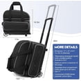 thumbnail image 6 of 2 Bowling ball Bag with Wheels, Lightweight Trolley Double Ball Bowling bag with Large Separate Shoe Compartment and  Accessory Pocket, Retractable Handle Extends To 39.5", 6 of 6