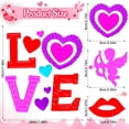 thumbnail image 6 of 6 Sheets Valentine's Day Gel Window Clings Love Heart Window Stickers Reusable and Removable Windows Decals for Wedding Party Home Decor, 6 of 7