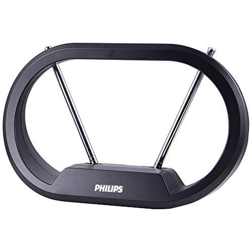 Philips Modern Loop Rabbit Ears Indoor TV Antenna, 15 inch Extendable