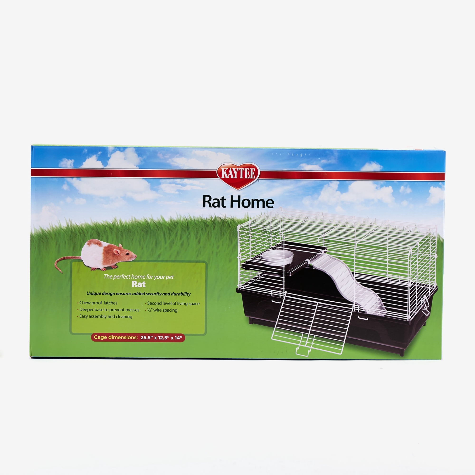 Kaytee My First Home Habitat for Pet Rats, Black Plastic and Wire Habitat, 24 x 12 in