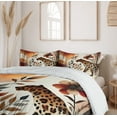 thumbnail image 4 of Ambesonne Leopard Duvet Cover Set, Wild Autumn Woodland Art, King, Burnt Sienna Amber and Grey, 4 of 6