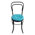 thumbnail image 3 of My Infinity Store 16" Plush Round Tufted Chair Pad/Cushions Tie-Backs (Turquoise,4 Piece), 3 of 3
