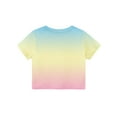 thumbnail image 5 of Lumtrix Crop Tops for Teen Girls Cute Short Sleeve Gradient Summer T Shirt Crewneck Fashion Shirts Tee Beige 130, 5 of 5