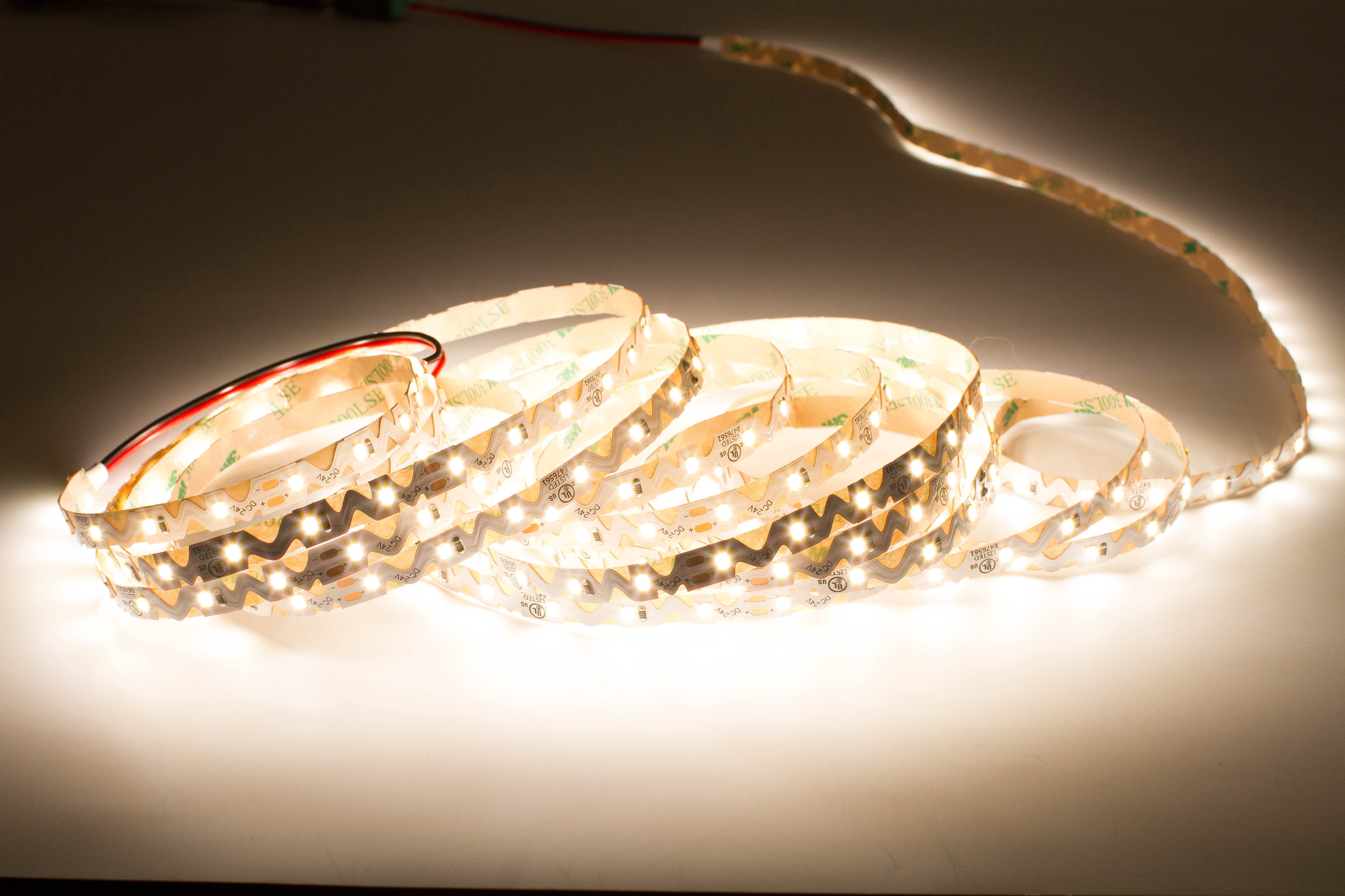 24v S shape LED Strip light zig zag pattern angle turning non-waterproof 3500K warm white for sign project hobby power supply driver not included