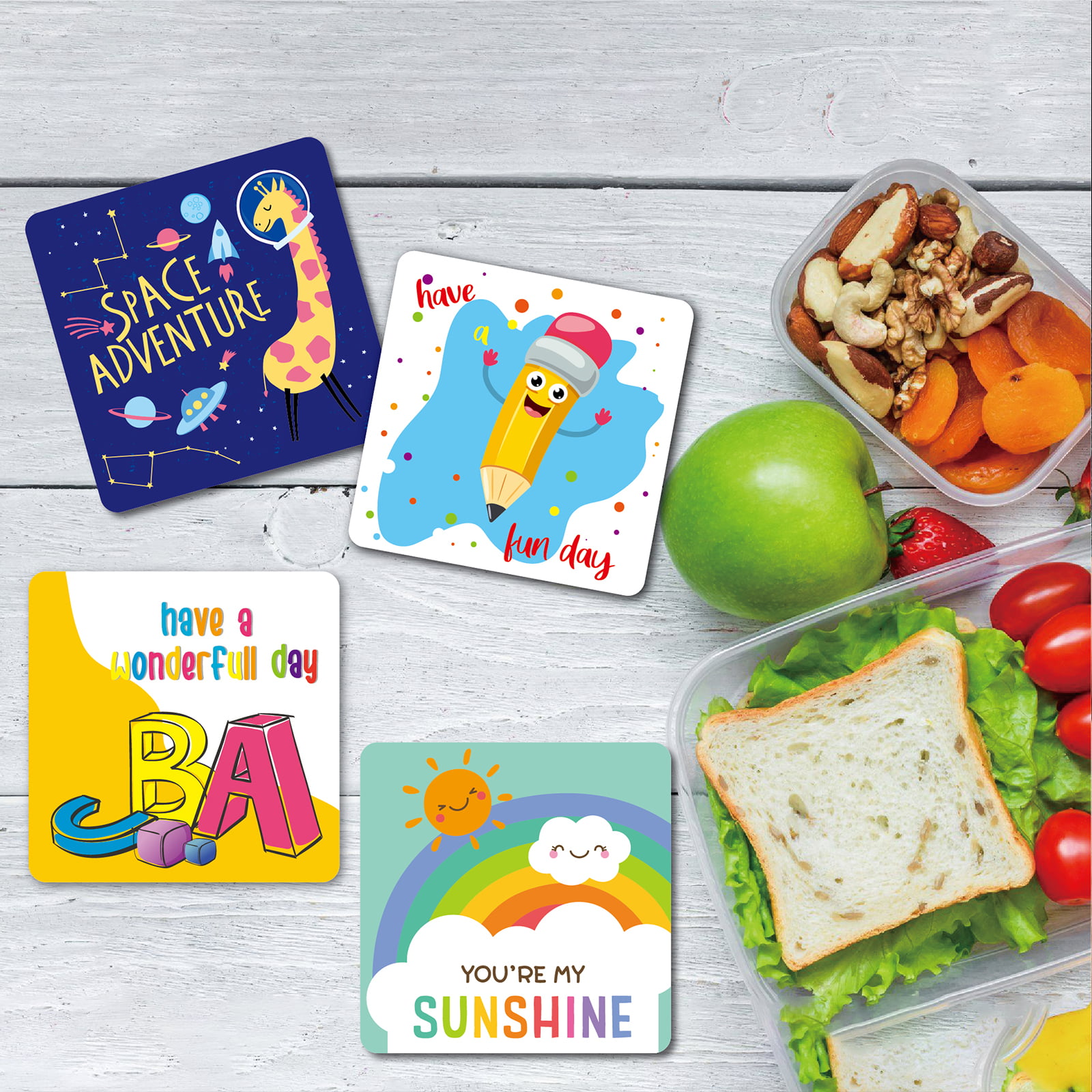 Creanoso Cute Inspirational Lunch Box Notes for Kids (30 cards x 1 set
