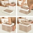 thumbnail image 4 of Tahtuvzn Storage and Organization Foldable Latchs Bins, Organizer Box with Handle Stackable Plastic Containers, Visible for Closet, Laundry, 4 of 6