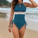 thumbnail image 1 of WILLBEST Traje de Baño 2 Piezas Mujer Traje de Baño de Retales de Color Liso para Mujer, 1 of 8