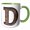 Green/White, variant on 3drose, Urban Image of Rusty Metal Monogram Letter D, 11oz Two-tone Yellow Mug