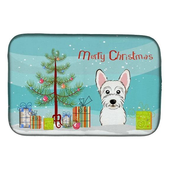 Christmas Tree and Westie Dish Drying Mat