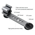 thumbnail image 2 of Triple Cold Shoe Mount Bracket Extension Bar with 1/4 Inch & 3/8 Inch Thread for Gimbal Stabilizer Tripod Camera Flash Light, 2 of 6
