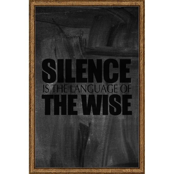 Silence is the Language of Wise Intelligent Quiet Life Speak Tin Sign Chalk Board Wall Art Decor Funny Gift 12 x 18 Inch
