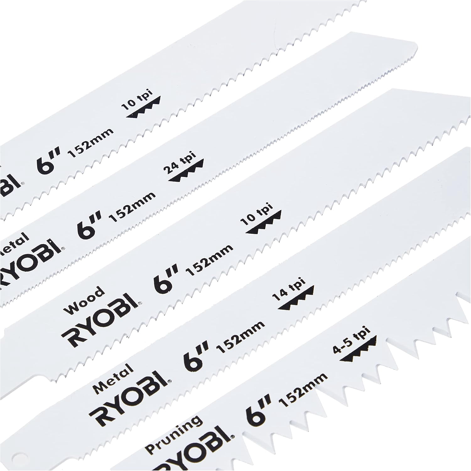 Reciprocating Saw Blade Set, 6 Piece