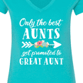 thumbnail image 4 of Inktastic Only the Best Aunts Get Promoted to Great Aunt with Flowers Women's V-Neck T-Shirt, 4 of 5