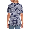 thumbnail image 5 of DreamFish Womens Summer Tops Casual Tunic Square Neck Puff Sleeve Tops Floral Printed Blouse, 5 of 6