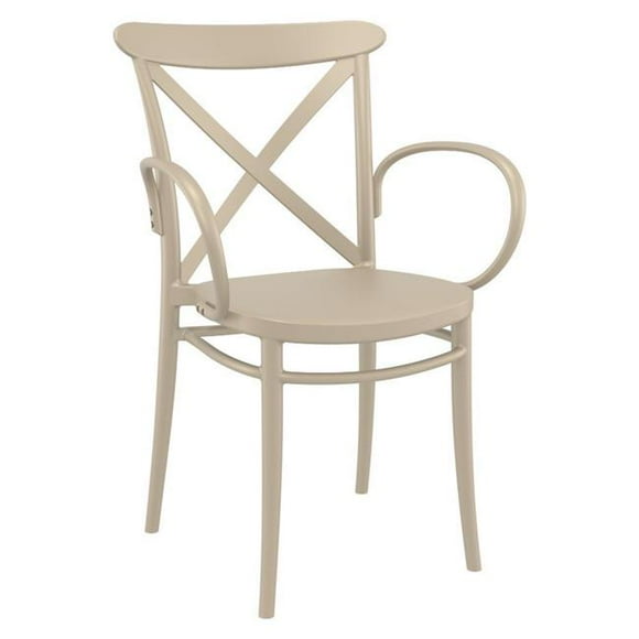 Siesta Exclusive ISP256-WHI Cross XL Resin Outdoor Arm Chair White - set of 2