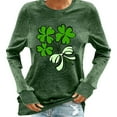 thumbnail image 2 of Uootdi Cute Shamrock Graphic Crewneck Long Sleeve Shirts for Women St. Patrick's Day Sweatshirt for Women Lucky Leaf Irish Shamrock Pullover Shirts Tops Gift, 2 of 6