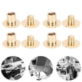 thumbnail image 1 of Flat Head Rivets Stud 10Pcs Fasteners Brass Pair Lock Ledger Nail Screw Slot Knurling Leathercraft Rivets, 1 of 8