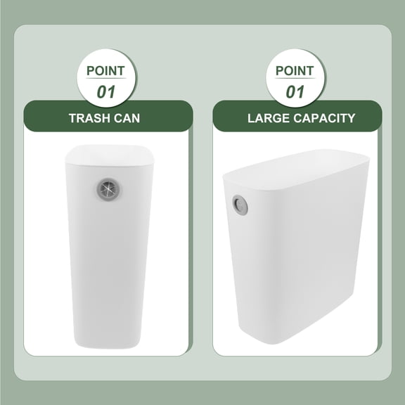 Movtotop Kitchen Bin Slim,Slim Kitchen Bin Trash Bucket Plastic Narrow Space Garbage Can No Lid Waste Basket