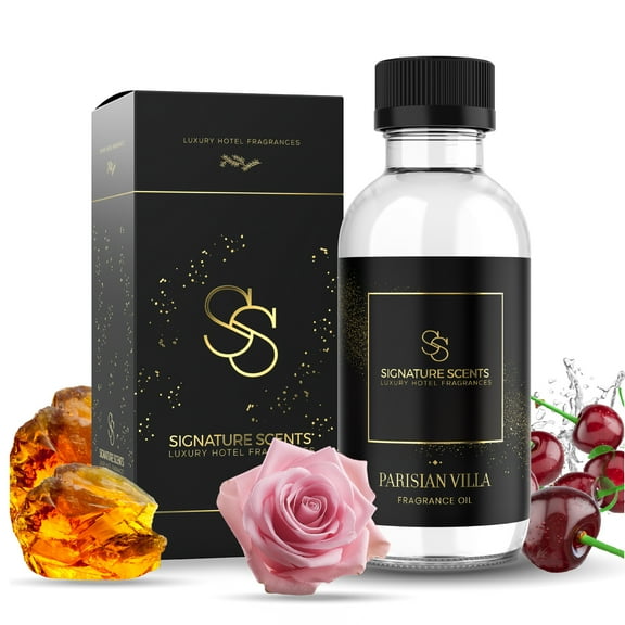 Signature Scents - Luxury Hotel Collection - Hotel Fragrance Oil - Diffuser Oil Blends for Aromatherapy (Parisian Villa) 4.05 Fl Oz (120ml)   2 Free Samples